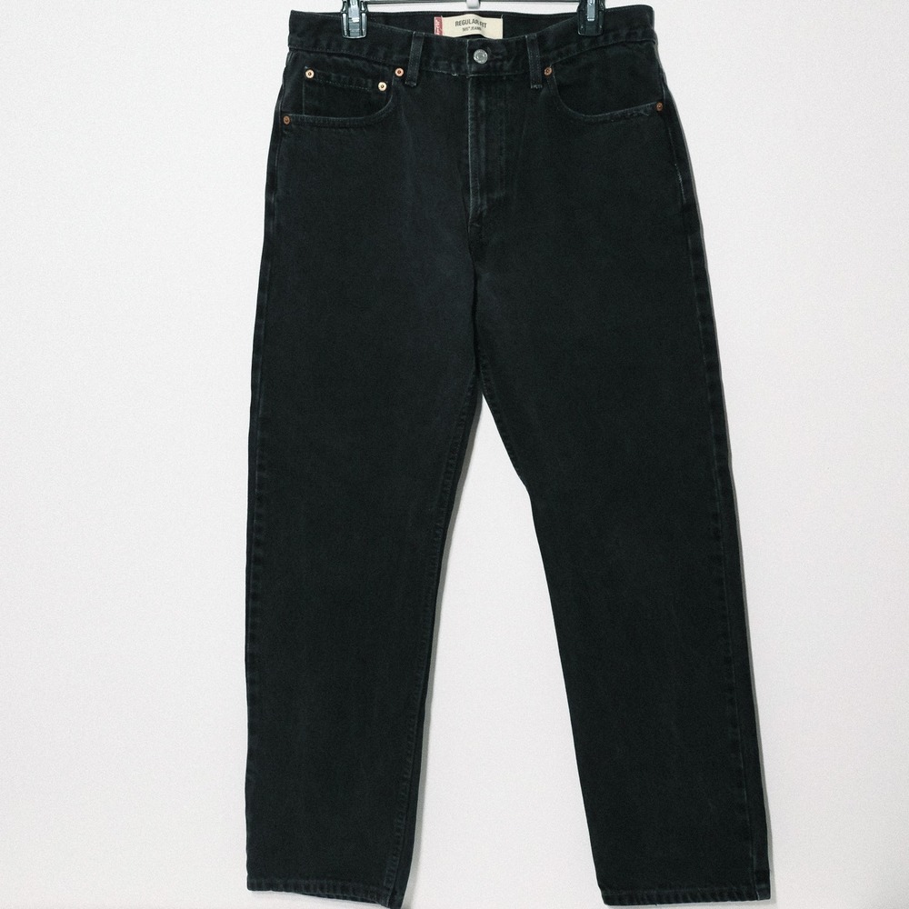 Levis 505 Regular Fit Jeans Mens Vintage Straight Leg 34x32 Black
